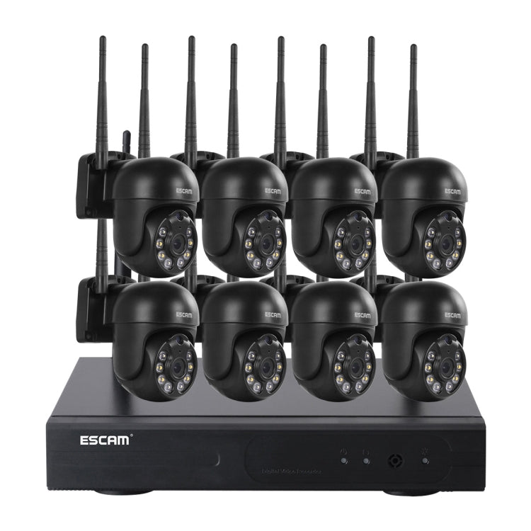 ESCAM WNK618 3.0 Million Pixels 8-channel Wireless Dome Camera HD NVR Security System, Support Motion Detection & Two-way Audio & Full-color Night Vision & TF Card, EU Plug, WNK618 ESCAM WNK618 3.0 Million Pixels 8-channel Wireless Dome Camera HD NVR Security System, Support Motion Detection & Two-way Audio & Full-color Night Vision & TF Card, EU Plug, WNK618